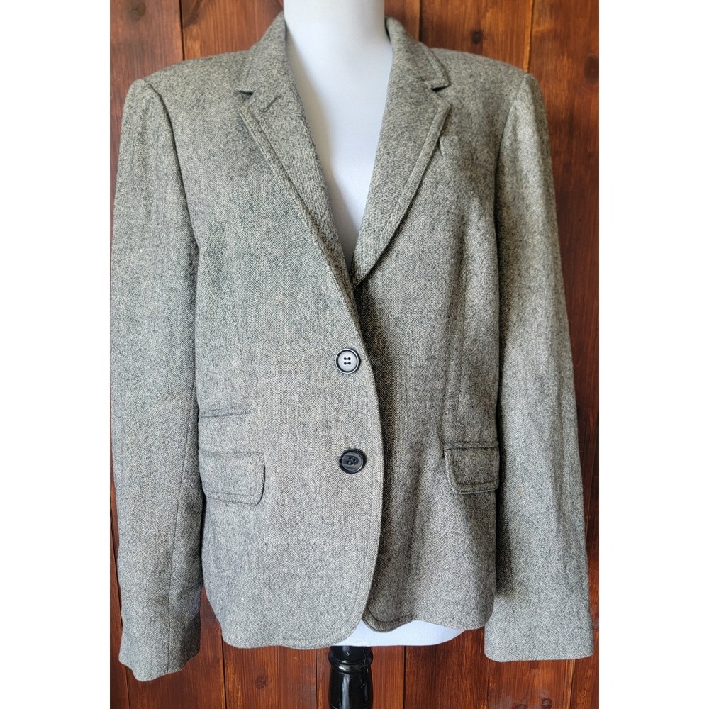 J.Crew Schoolboy Tweed Blazer Women's 14 Gray Wool Blend Textured Career Jacket - Picture 9 of 16
